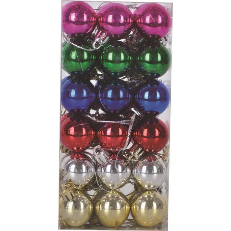 Boule De Noël - 36 Pièces - Diamètre 3 Cm - En Plastique - Décoration Arbre De Noël Et Intérieur - Lot Complet