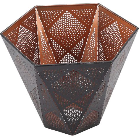 Abat-jour en fer forgé ajouré, style moderne, résistant à la corrosion, pour lampe de table avec douille E27 ou E26. Compatible avec les douilles E27 et E26. (1/5)