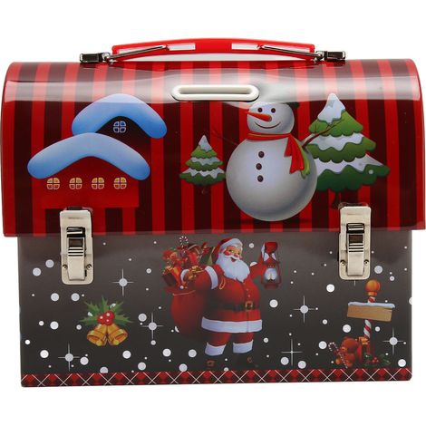 Tirelire de Noël Cochon avec Impression HD, Boîte de Rangement pour Bonbons à Poignée en Fer et Motifs Décoratifs (1/5)