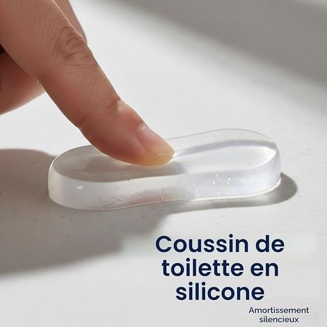 Tampons De Siège Wc, Tampon Abattant Wc,Lunettes Toilette Wc, Butoirs De Couvercle Wc,Amortisseurs Autocollants,Réduction Du Bruit,Tampons En Caoutchouc Pour Maison Bureau Hôtel (Blanc) (1/2)