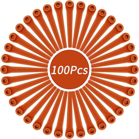 100 Stück PA6 RotorCut Ersatzklingen kompatibel mit Gardena Rasentrimmer, Kunststoffklinge für Gardena Akku-Saitentrimmer