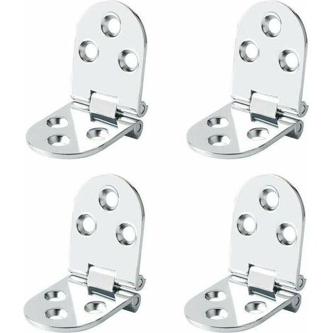 Charnières de Table Pliantes Connecteur Rabattable Montage de Meubles en Inox Pliant de 180 Degrés, 2.5 mm d’épaisseur, Finition de Chrome en Acier Inoxydable, 4 Pcs (1/4)