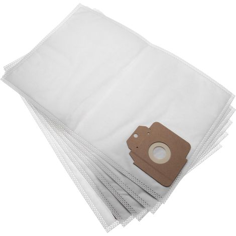 vhbw 5x bolsa compatible con Kärcher CV 38/1 Professional, CV 38/1 Tornado, CV 38/2 aspiradora - vellón micro, 40,45cm x 25.6cm, blanco