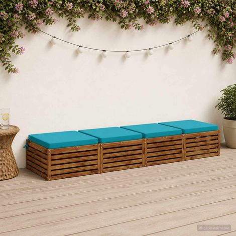vidaXL 4-Piece Seat Cushions SOEST 4 pcs 100% Polyester Turquoise (1/5)