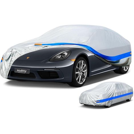 Autoabdeckung wasserdicht atmungsaktiv für Coupé 420-450 cm, UV-Schutz, Graublau (1/5)