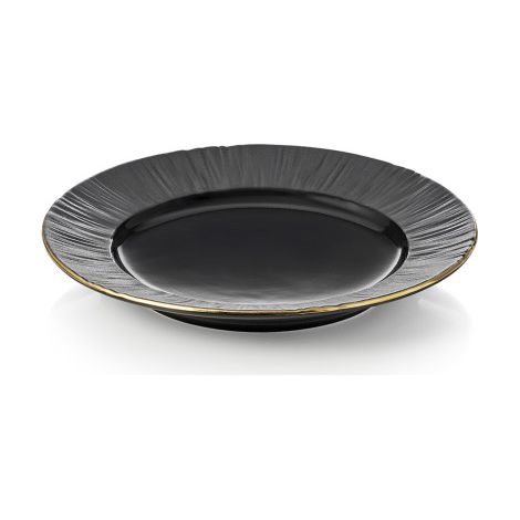 Assiette à dessert Ø 16,5 cm noir bord doré MAYA KURO - Was Germany