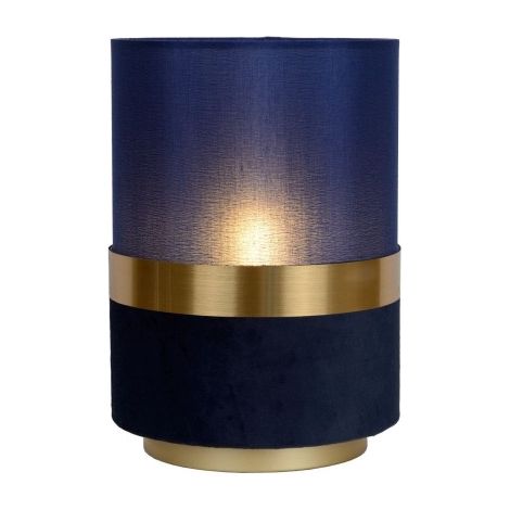 Lampada da tavolo lino blu oro E14 Lucide Extravaganza