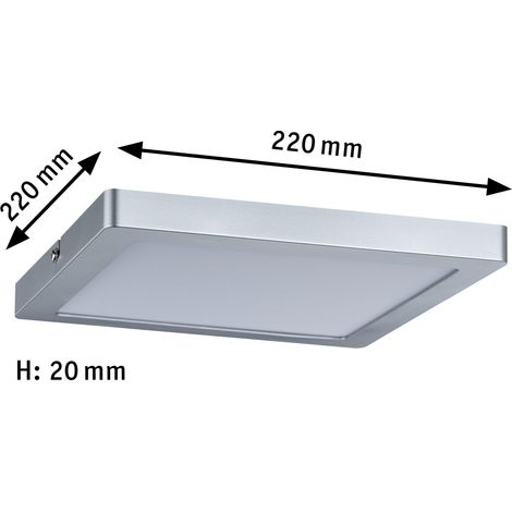 Panneau LED Atria carré incl. 1x16 watts éclairage de plafond Chrome mat plafonnier plastique éclairage de salon 4000 K (1/5)