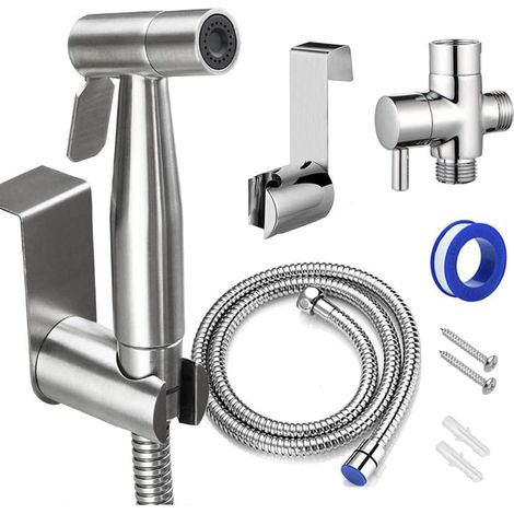 Bidet-Sprühset, Edelstahl, Windel-Sprühgerät, praktischer Duschaufsatz