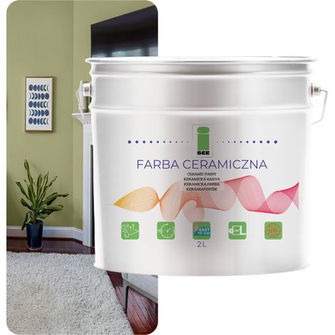 PITTURA MURALE IN CERAMICA LAVABILE VERDE BONSAI 2L ANTIMACCHIA (1/5)