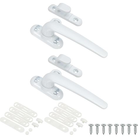 2 paquets Poignée de fenêtre en alliage d'aluminium Blanc (1/5)