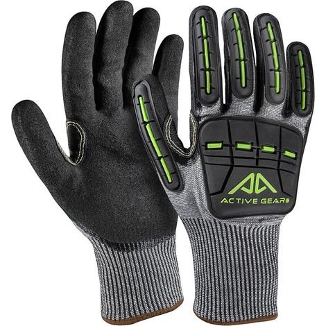 GUANTI DA LAVORO ANTITAGLIO ACTIVE CUT FODERA HPPE NITRILE NERO SABBIATO TG11XXL