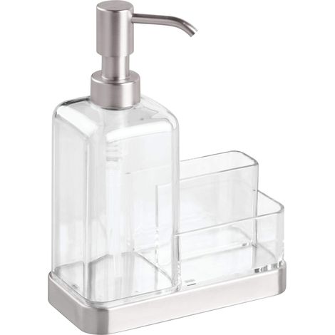iDesign 67080EU Portasapone e Spugne Forma 2, Plastica, Argento, 5x5x5 cm (1/5)