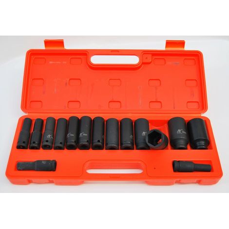 BUSSOLE ESAGONALI LUNGHE PISTOLA AVVITATORE 15pz ATTACCO 1/2 10-32mm