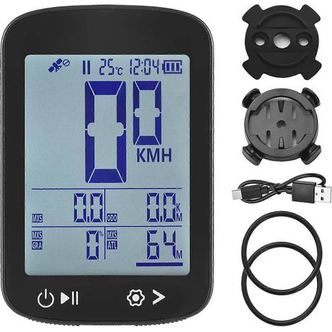 Compteur GPS sans fil pour vélo avec affichage de la vitesse et écran haute résolution (positionnement 5 étoiles) incluant GPS, BeiDou et GLONASS