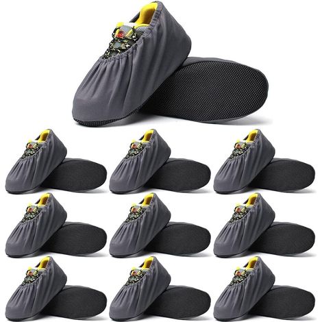 Lot de 3 paires de couvre-chaussures de qualité supérieure, lavables, réutilisables, antidérapants, pour entrepreneurs, durables et lourds, taille L (1/5)