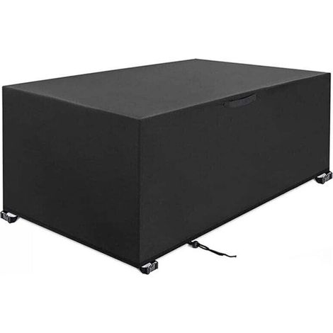 Wasserdichte Outdoor-Tischabdeckung, XU, rechteckige Möbelabdeckung aus 420D Oxford-Gewebe, 170 x 94 x 70 cm (Schwarz) - KZQ