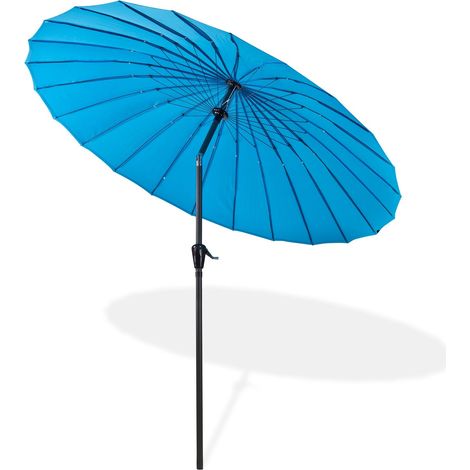 Sonnenschirm Gartenschirm Sonnenschutz Schirm Kurbelschirm Tokio rund 2,5 m blau (1/5)