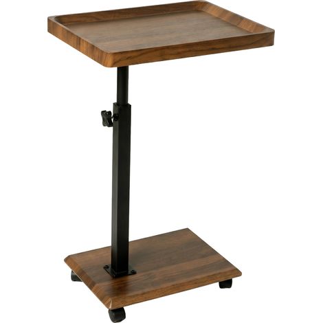 Levede C Shaped Side Table Height Adjustable Rolling 360° Swivel Top End Table (1/5)