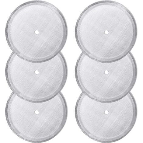 Pack of 6 replacement strainer filters for French press coffee makers, reusable stainless steel mesh filters for universal 1000 ml / 34 oz / 8 cup French press coffee makers (1/5)