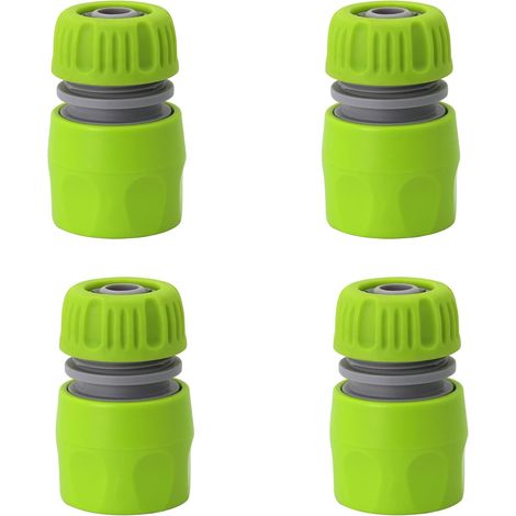 Raccord rapide pour tuyau d'arrosage, réparation de tuyau en plastique de 1/2 pouce, raccord d'irrigation fileté (vert, paquet de 4)-AquaForge (1/5)