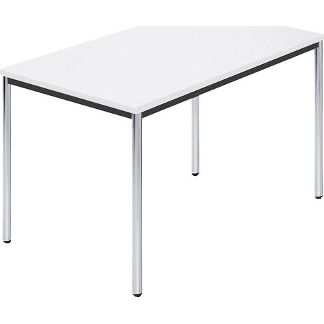 FRANKEL kaiserkraft, Table rectangulaire en tube rond chromé, l (1/4)