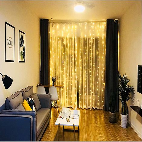 Guirlande lumineuse rideau LED décorative étanche IP65 cascade scintillante pour chambre balcon tente fenêtre (1/4)