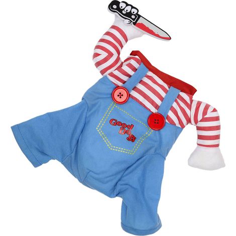 Déguisements amusants pour chiens, couleurs vives, doux et confortables, tenues de cosplay pour Noël et Halloween, bleu, taille M (1/5)