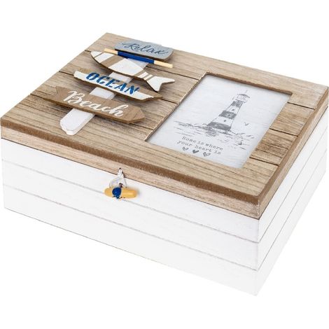 Signes Grimalt Décoration du cadre  Boîte à cadre avec des boîtes photo et des bijoux multicolores 20x25x11cm 25649