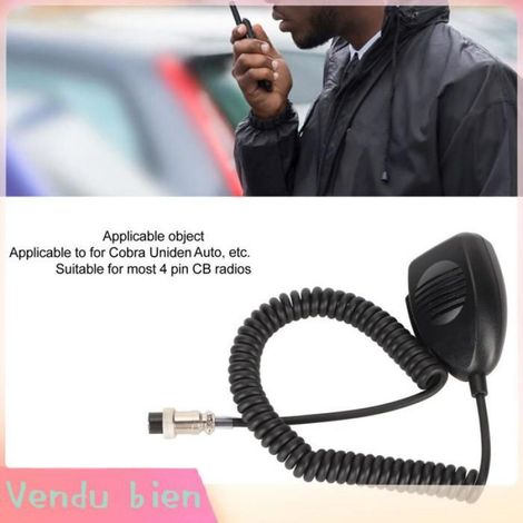 Garosa Micro haut-parleur portable pour talkie-walkie Walkie Talkie Handheld Speaker Mic For Cobra 4 Pin Two Way video detachee (1/4)