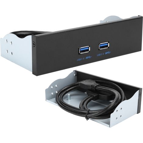 Câble double port USB 3.0 pour connecteur frontal 19/20 broches, adaptateur panneau avant