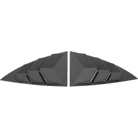 2 Stück Seitenfensterspoiler mit glatter Oberfläche, dreieckiger Splitter, Sonnenschutzabdeckung, Ersatz für Tesla Model Y 2021 bis 2023, Kohlefaser (1/5)