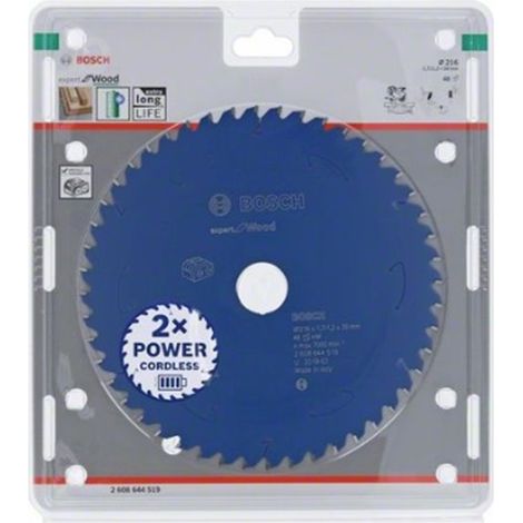 Bosch Professional Disco de sierra circular Expert for Wood (madera, 216 x 30 x 1,7 mm, 48 dientes, accesorio de sierra circular sin cable)