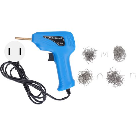 Pistolet à souder plastique robuste avec agrafeuse, kit de réparation de pare-chocs pratique, fer à souder plastique bleu, prise US 100-120V (1/5)