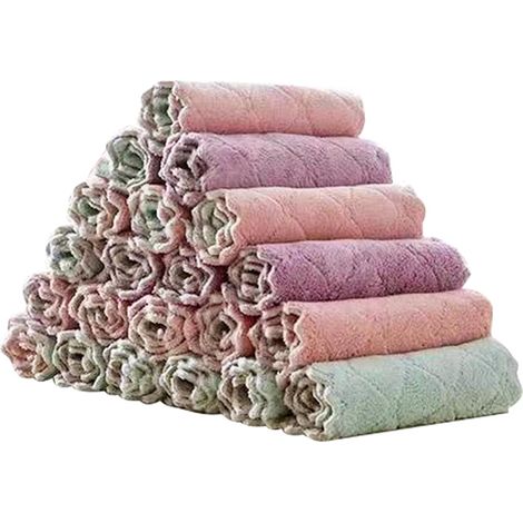 20er-Packung super saugfähige Geschirrtücher aus Korallenvlies-Mikrofaser – 25 x 25 cm, schnelltrocknend (1/5)