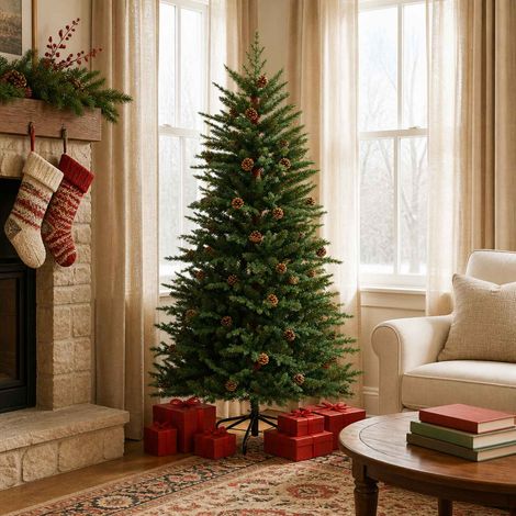 vidaXL Árbol de Navidad artificial con ramas articuladas 150 cm (1/5)