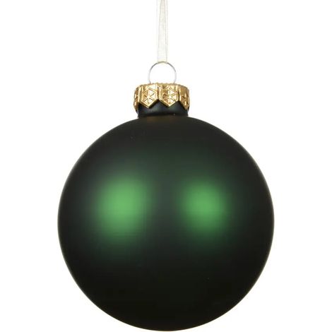 Esfera navideña de vidrio verde pino opaco 8 cm