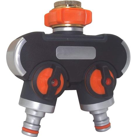 Raccord en Y pour tuyau d'arrosage à 2 voies, raccord en Y pour robinet de jardin en alliage de zinc 3/4 pouce, outil pour tuyau d'arrosage extérieur