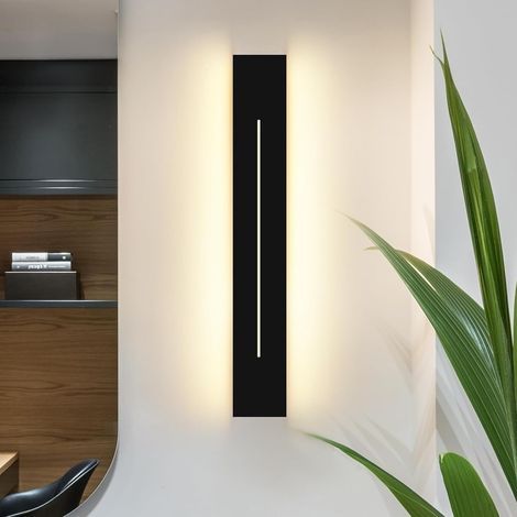 LED-Wandleuchte – Moderne 3000K warmweiße Innenleuchte, Wandbeleuchtung für Wohnzimmer, Treppenhaus, Schlafzimmer – Schwarz, 30 cm (1/4)