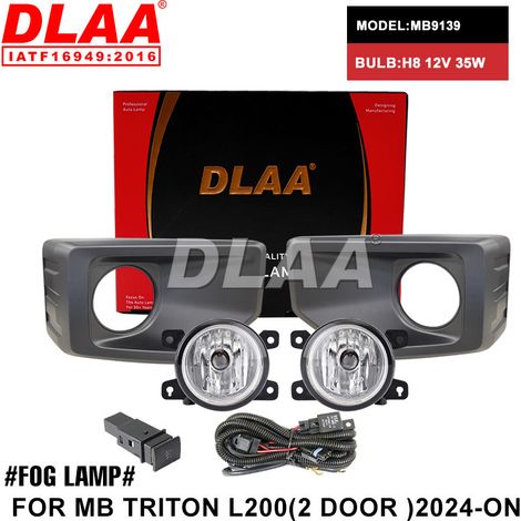 kit feu antibrouillard mitsubishi l200 2024, feu jour drl triton 2024, feux pare chocs avant pick-up mitsubishi, ensemble fog lamp mitsubishi l200 nouvelle génération, accessoire carrosserie pick-up t (1/5)