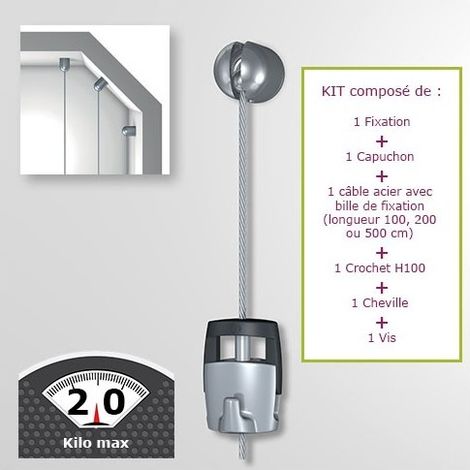 Set de suspension pour 1 tableau - Accrochage Tableau Newly 100 cm (1/8)