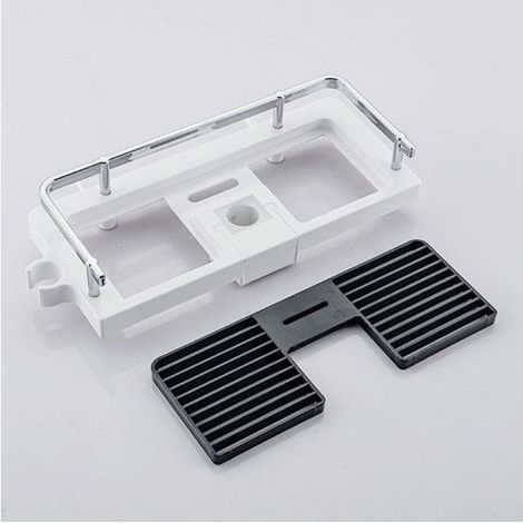 Tablette Support Douche, Etagère Douche Télescopique, Etagère de Salle de Bain Aluminium Antirouille, Montage sans Perçage, Adapte (1/4)