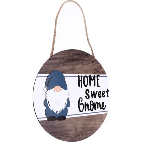 Pancarte en bois pour porte, décoration intérieure, aimant de remplacement pour gnome, forme ronde (1/5)