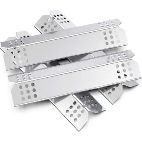 Ensemble de 4 diffuseurs de chaleur universels de 38,1 cm, pièces de rechange pour barres de diffusion de chaleur universelles, compatibles avec la plupart des modèles de barbecues à gaz et plaques ch (1/3)