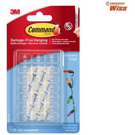 Clear Decorating Clips with Clear Strips (Pack 20) - COM17026CLR (1/2)