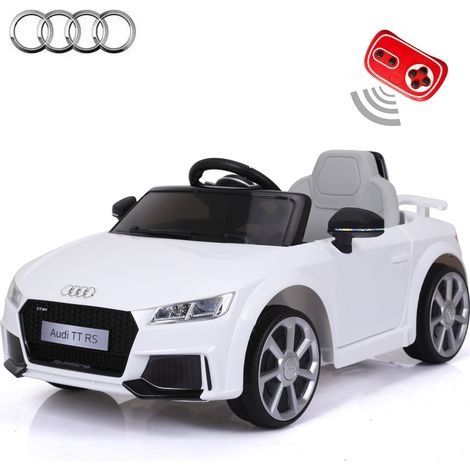 Audi Licensed TT RS 12V OutdoorToys Children's Battery Operated Rechargeable Kids Electric Ride On Toy Car with 2.4G Parental Remote Control, White (1/5)