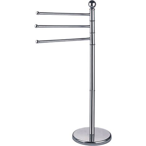 PORTA ASCIUGAMANI A PIANTANA IN ACCIAIO INOX - base ø cm.29 - altezza totale cm.90 (1/5)