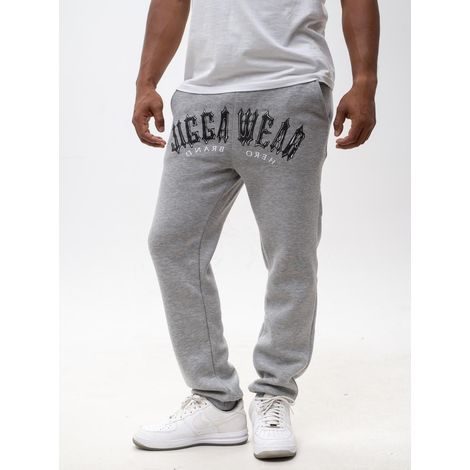 Pantalones deportivos XL para hombre de Jigga Wear con logo de trampa, color gris. (1/5)