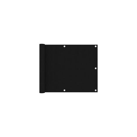 Paravent de balcon noir, 75 x 500 cm, tissu Oxford - Crezuo (1/4)