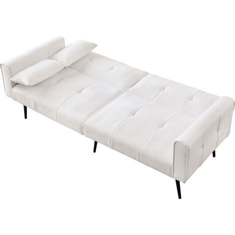 Canapé futon convertible avec structure bois et pieds métal pour salon (1/5)